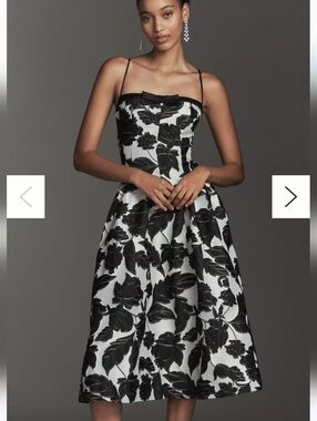 ANTHROPOLOGIEMaeve Sleeveless Jacquard Drop-Waist Midi Dress NWT